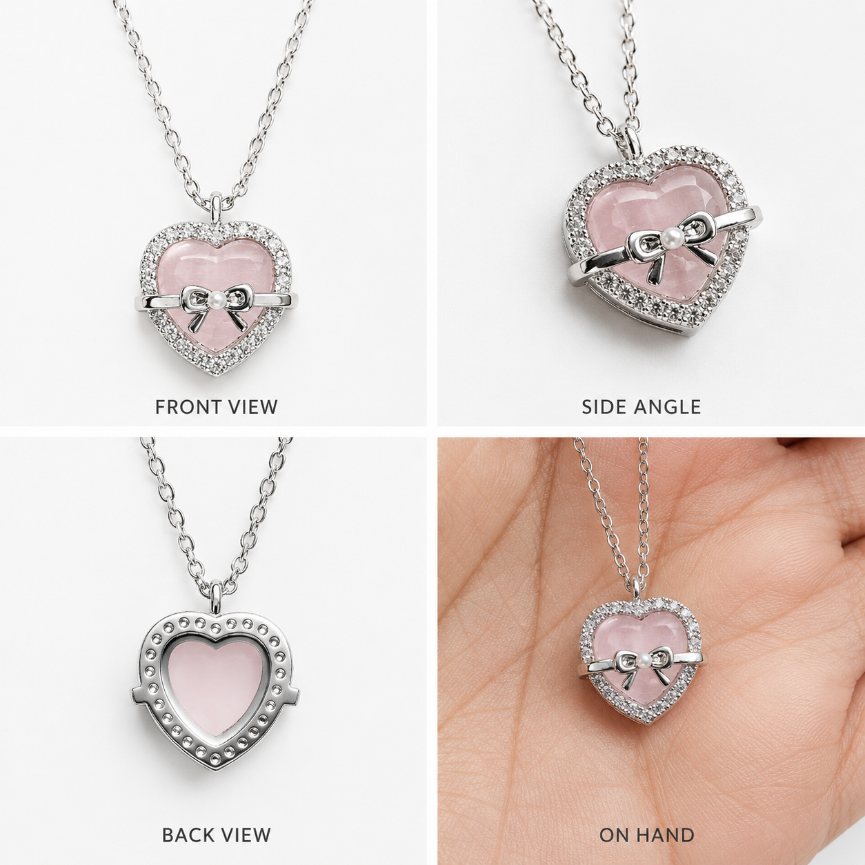 Pink heart Necklace | Stainless Steel and Copper Chain