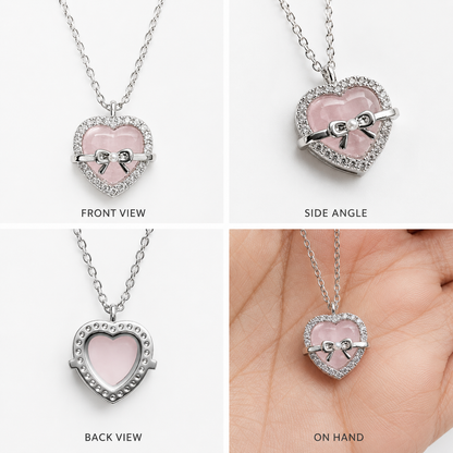 Pink heart Necklace | Stainless Steel and Copper Chain