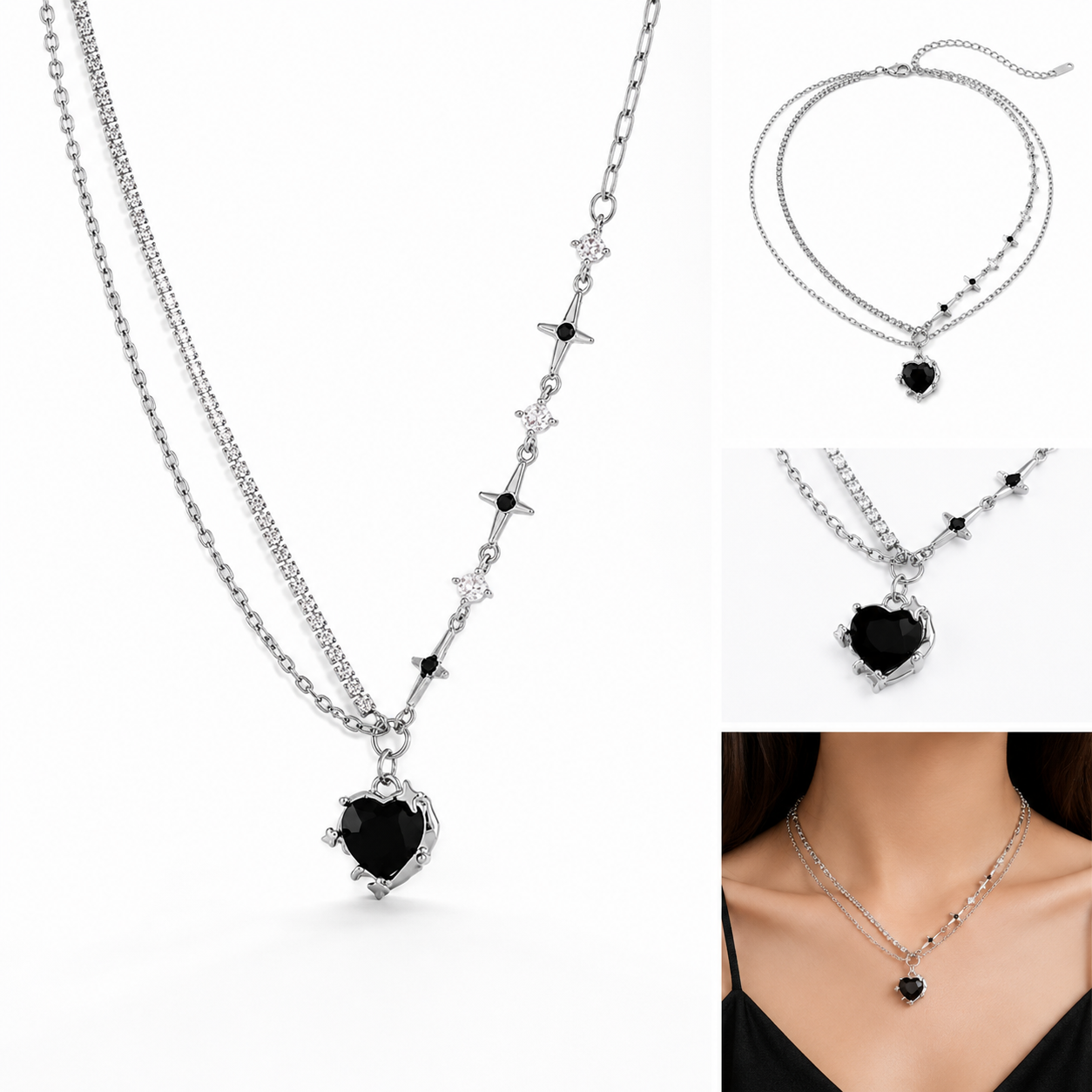 Y2k punk Necklace  | womens Silver jewellery