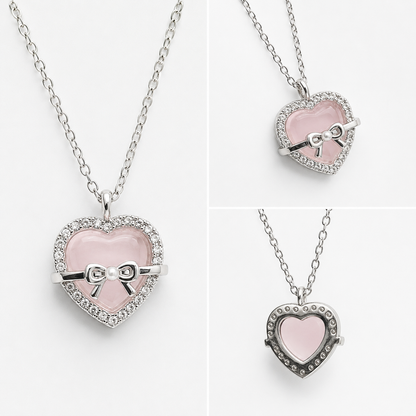 Pink heart Necklace | Stainless Steel and Copper Chain