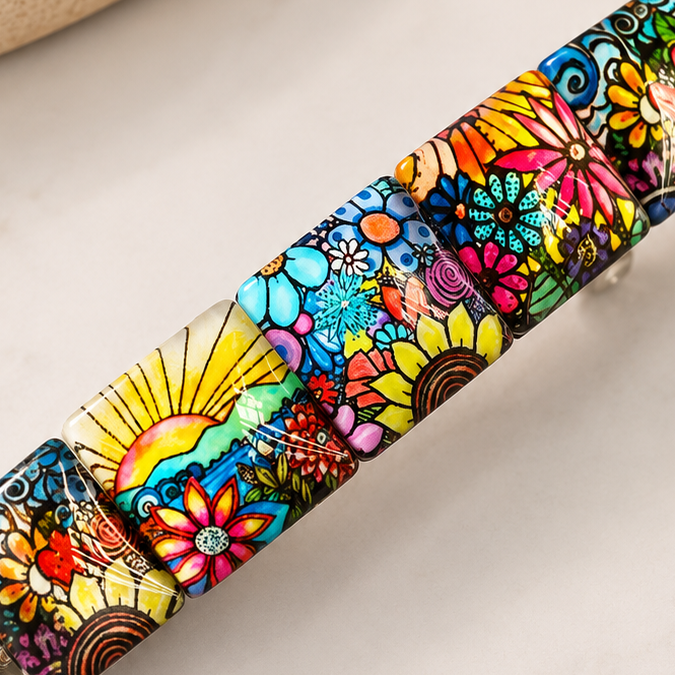 Floral French Barrette for Thick Hair, Handmade Hair Clip