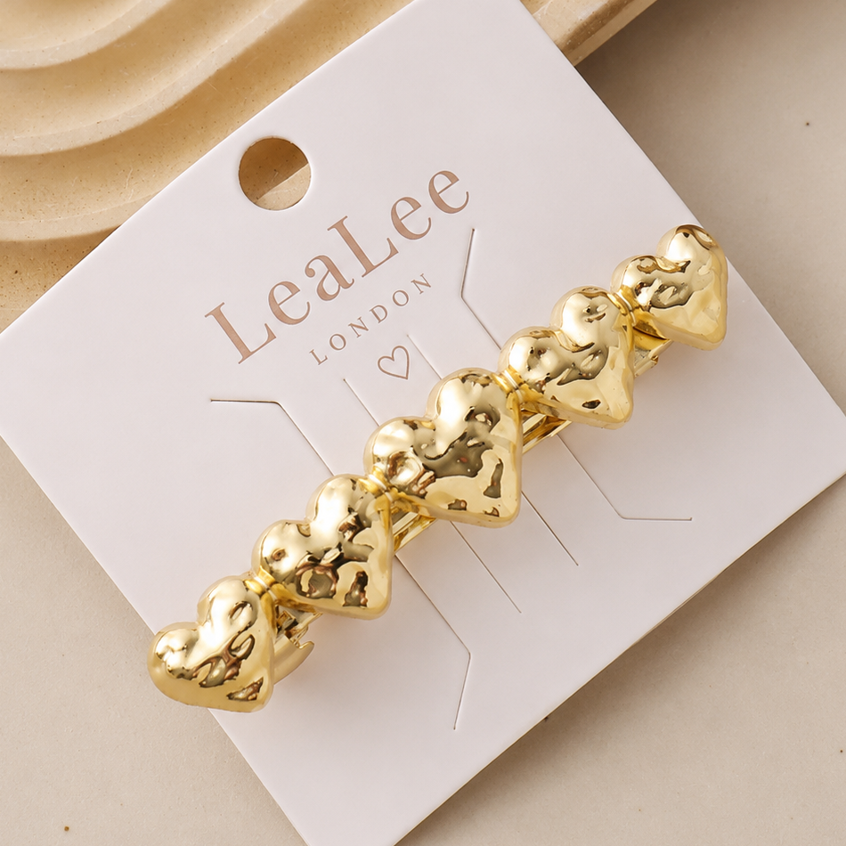 Silver Metal Barrette Hair Clip, Minimalist Gold Hair Accessory For Women