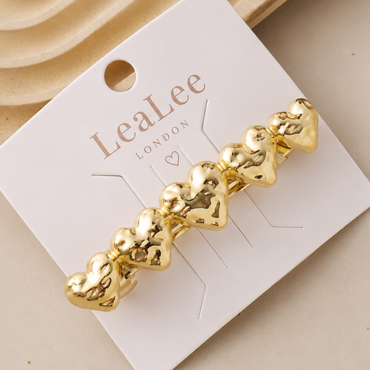 Silver Metal Barrette Hair Clip, Minimalist Gold Hair Accessory For Women