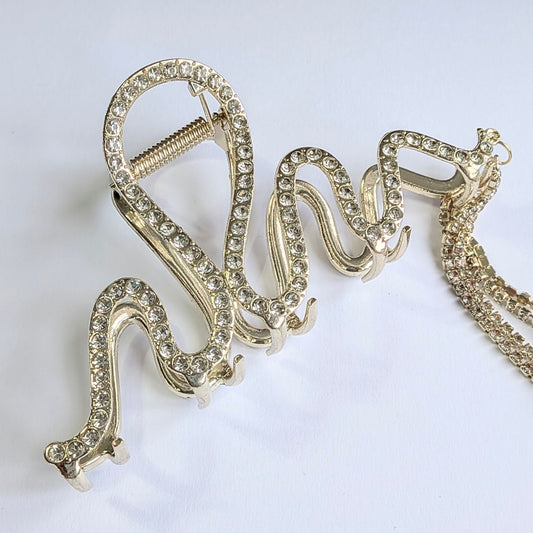 Metal rhinestone claw clip