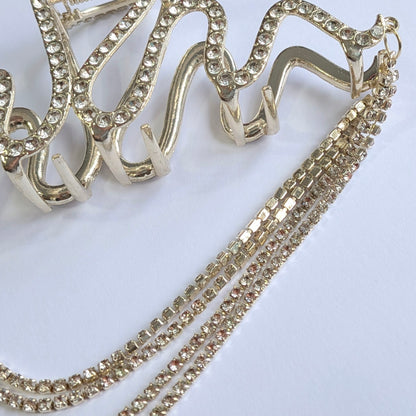 Metal rhinestone claw clip